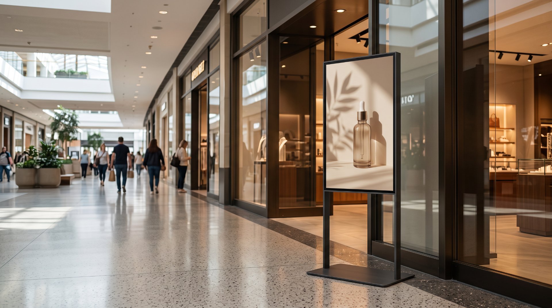 NARVEND reference image: freestanding LED signage display outside a retail store